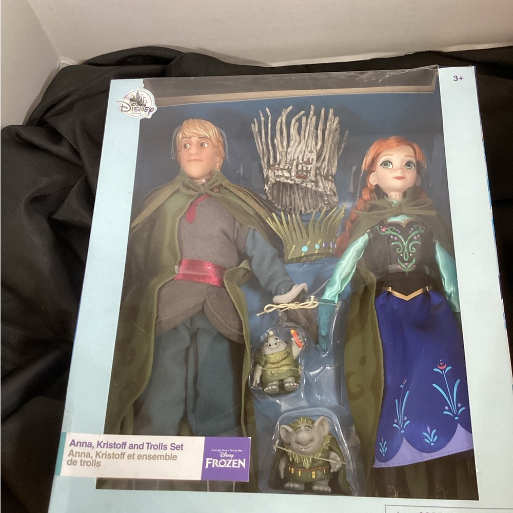 Disney Store Frozen Anna Krisoff and Trolls Wedding Dolls Set New. Never Opened